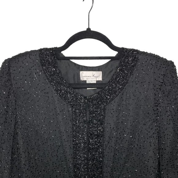 VINTAGE LAURENCE KAZAR Longline Beaded Evening Jacket - Picture 3 of 6